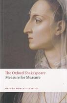 Couverture du livre « Measure for measure » de William Shakespeare aux éditions Oxford Up Education
