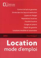 Couverture du livre « Location, mode d'emploi (8e édition) » de Yves Rouquet aux éditions Delmas