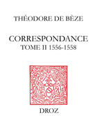 Couverture du livre « Correspondance » de De B Ze Th Odore aux éditions Librairie Droz
