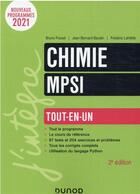 Couverture du livre « Chimie MPSI : tout-en-un (2e édition) » de Bruno Fosset et Jean-Bernard Baudin et Frederic Lahitete aux éditions Dunod