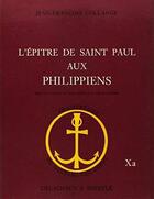 Couverture du livre « L'épitre de saint Paul aux Philippiens » de Collange J-F. aux éditions Labor Et Fides